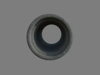 Concrete sleeve pipe Low-poly 3D model