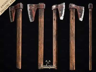 Felling Axe Antique - Diorama Miniature TableTop - Lumberjack 3D print model