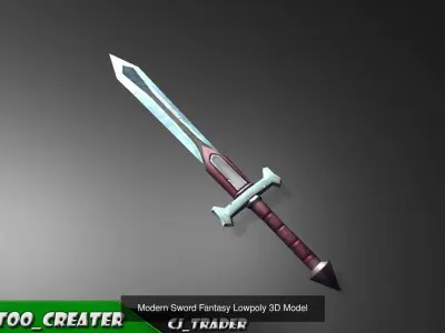 Fantasy Sword Collection Pack Low-Poly 3D Model