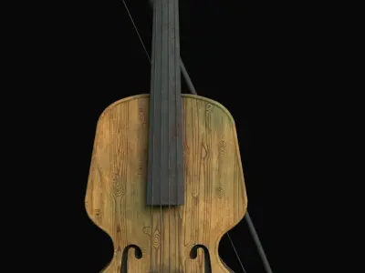 An antique violin Low-poly 3D model