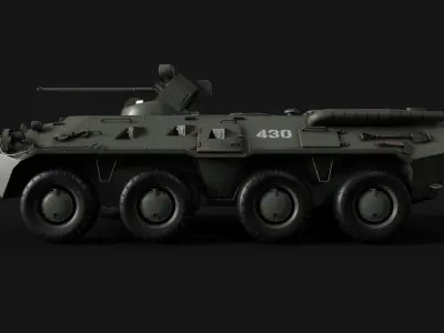 BTR-80-A Armored personnel carrier Low-poly 3D model