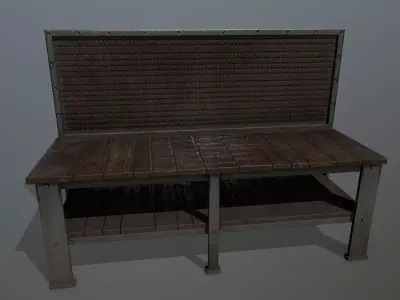 workbench bench Low-poly 3D model