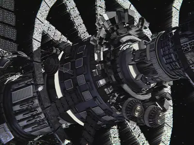 Massive Detailed Separated Spaceship 3D model