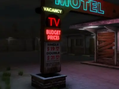 Abandoned Motel Low-poly 3D model