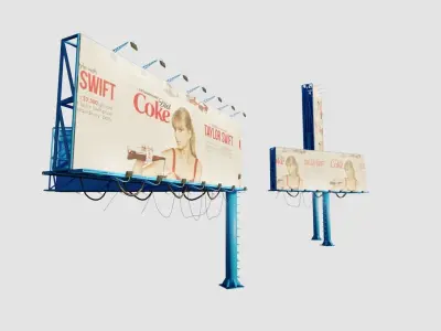 blender procedure billboard generator Low-poly 3D model