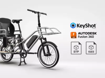 ELECTRIC CARGO BIKE WITH KIDS SEAT ACTUAL DIMENSION 3D model