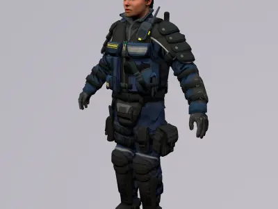 Agent from the game CSGO Commandant Rushar 3D model