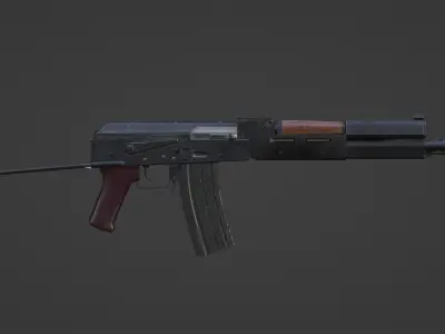 Scifi AK Low-poly 3D model