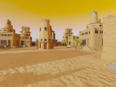 Desert Fortress Complex 3D model