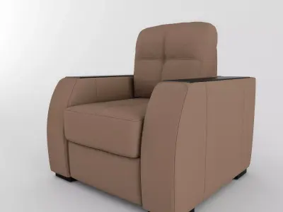Chair leather recliner 3D model