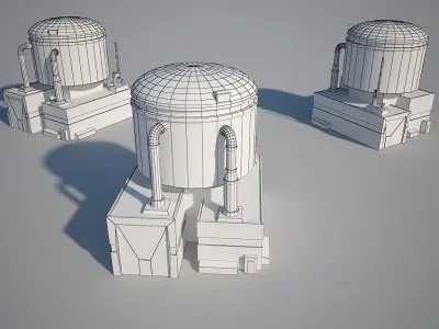 Industrial Building 07 Low-poly 3D model