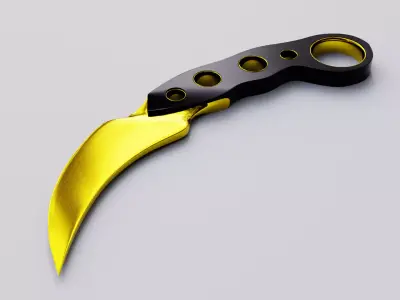 Golden Krambit Knife 3D model