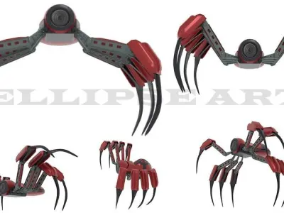 Spidy Robo Low-poly 3D model