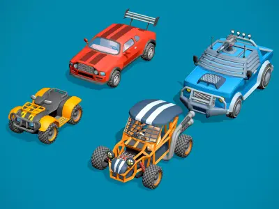 Stylized Toon Vehicles 3D Model Pack