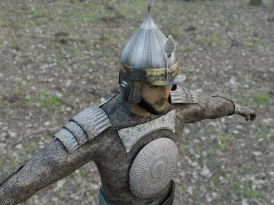 Ottoman Mediaval Warrior Soldier 3D model