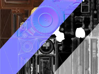 Antique Victorian Clock Low-poly 3D model