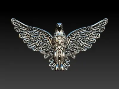 American Winged Eagle Pendant 3D print model buy