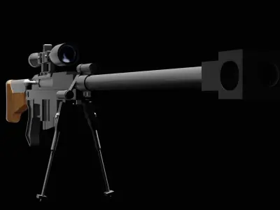 Hecate 2 sniper rifle Free low-poly 3D model