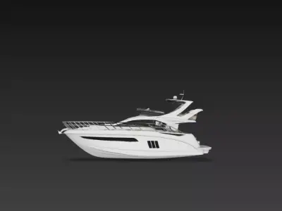 High-End Flybridge Cabin Cruiser Yacht Detailed Marine 3D print model