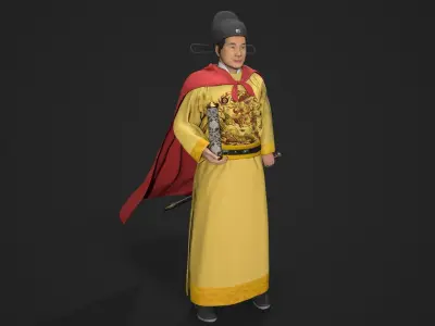 Chinese Armor Low-poly 3D model