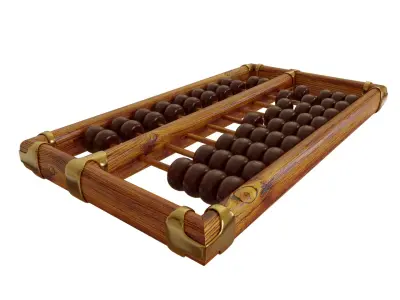 Chinese Abacus Suanpan Low-poly 3D model