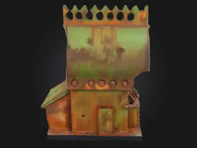 Rustic Control Console  Vintage Tech with Industrial Character 3D model