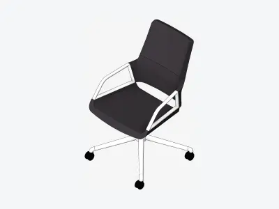Chair - Conference - Worksmart - 4 Star Castors Low-poly 3D model