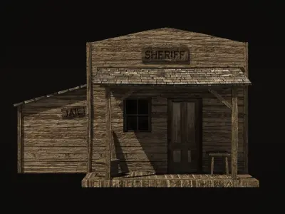 Western sheriffs office Low-poly 3D model