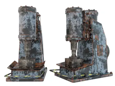 Industrial machine tool - MA4129 Rusty forging hammer 3D model