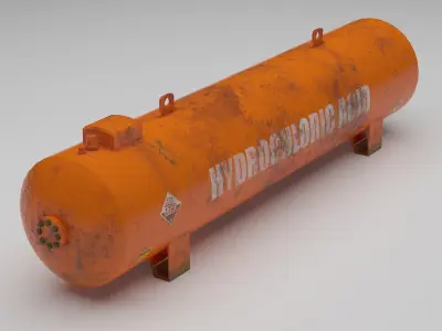 Industrial hydrochloric acid storage tank 3D model