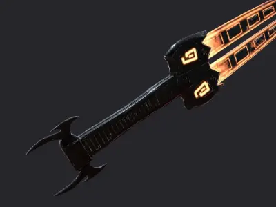 Fantasy Stylish Weapon- Flame Sword Low-poly 3D model