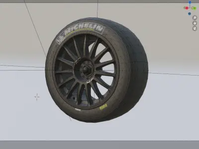 OZ RACING RIMS and MICHELIN SLICK TYRE  Low-poly 3D model