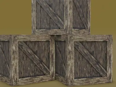 Wooden Box - Game Ready Low Poly PBR - 3D Model Low-poly 3D model