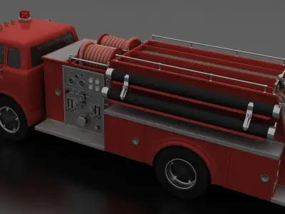C-Series C-800 FireTruck 1958 Low-poly 3D model