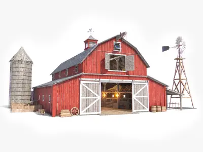 Old Hybrid Barn Collection 3D model