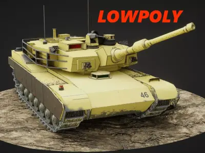 Army tank Low-poly 3D model