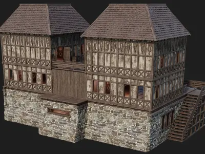 Old Medieval House 4K Textures GameReady 149 Low-poly 3D model