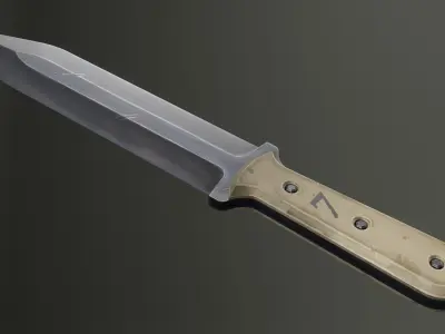 Stylized Military Knife Low-poly 3D model order