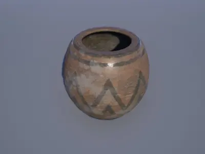 Clay Pots Low-poly 3D model