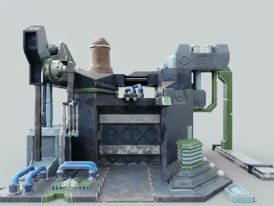 Factory Game model Low-poly 3D model