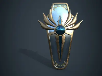 Royal Elven Shield Low-poly 3D model