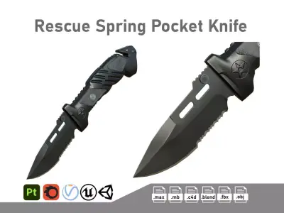 Marines Rescue Spring Pocket Knife Low-poly 3D model