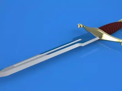 Dagger sword Low-poly 3D model 8