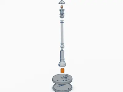 LED Street Lamp Light Stand 3D print model purchase