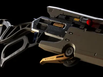Lever Action Precision Rifle concepted by Renfei Luo Low-poly 3D model
