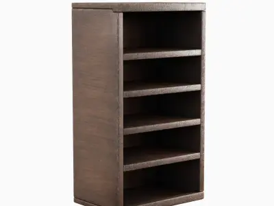 Old Wooden Bookshelf 01  Low-poly 3D model