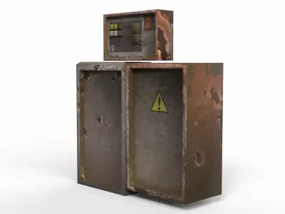 Electric Boxes Low-poly 3D model