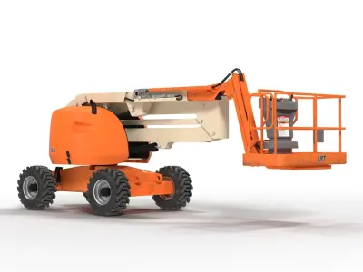 Telescopic Boom Lift Generic 2 Rigged 3D Model
