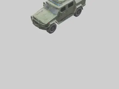 Military Armored SUV model Low-poly 3D model