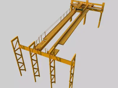 Pendant Overhead Crane  Low-poly 3D model